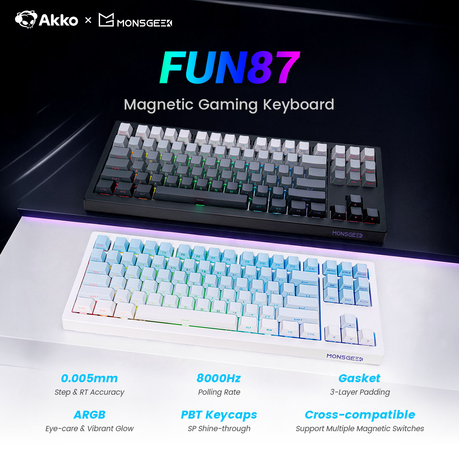 Gaming Keyboard Tkl - Akko x Monsgeek FUN87 HE Manyetik