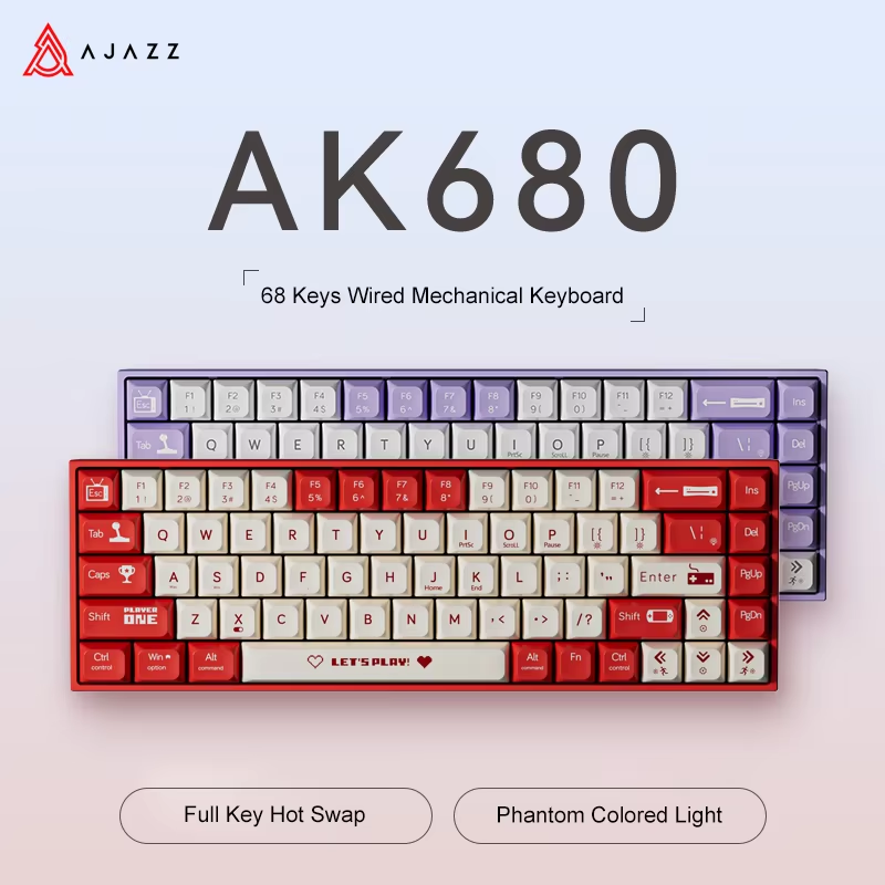 Gaming Keyboard Thocky - AJAZZ AK680 65% Kablolu Oyun Mekanik