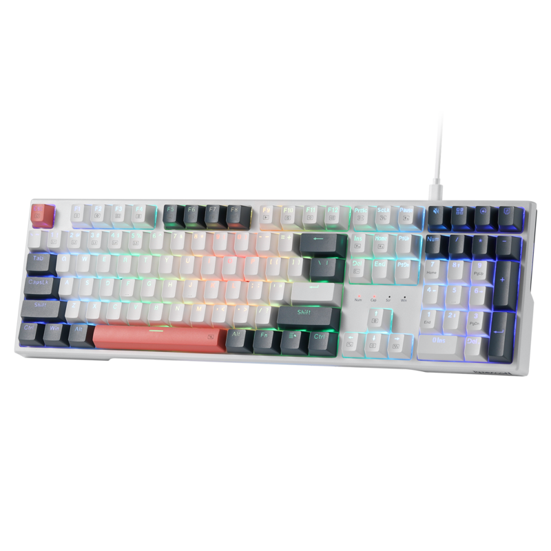 Gaming Keyboard Thocky - Redragon K668 RGB Oyun Klavyesi, 108