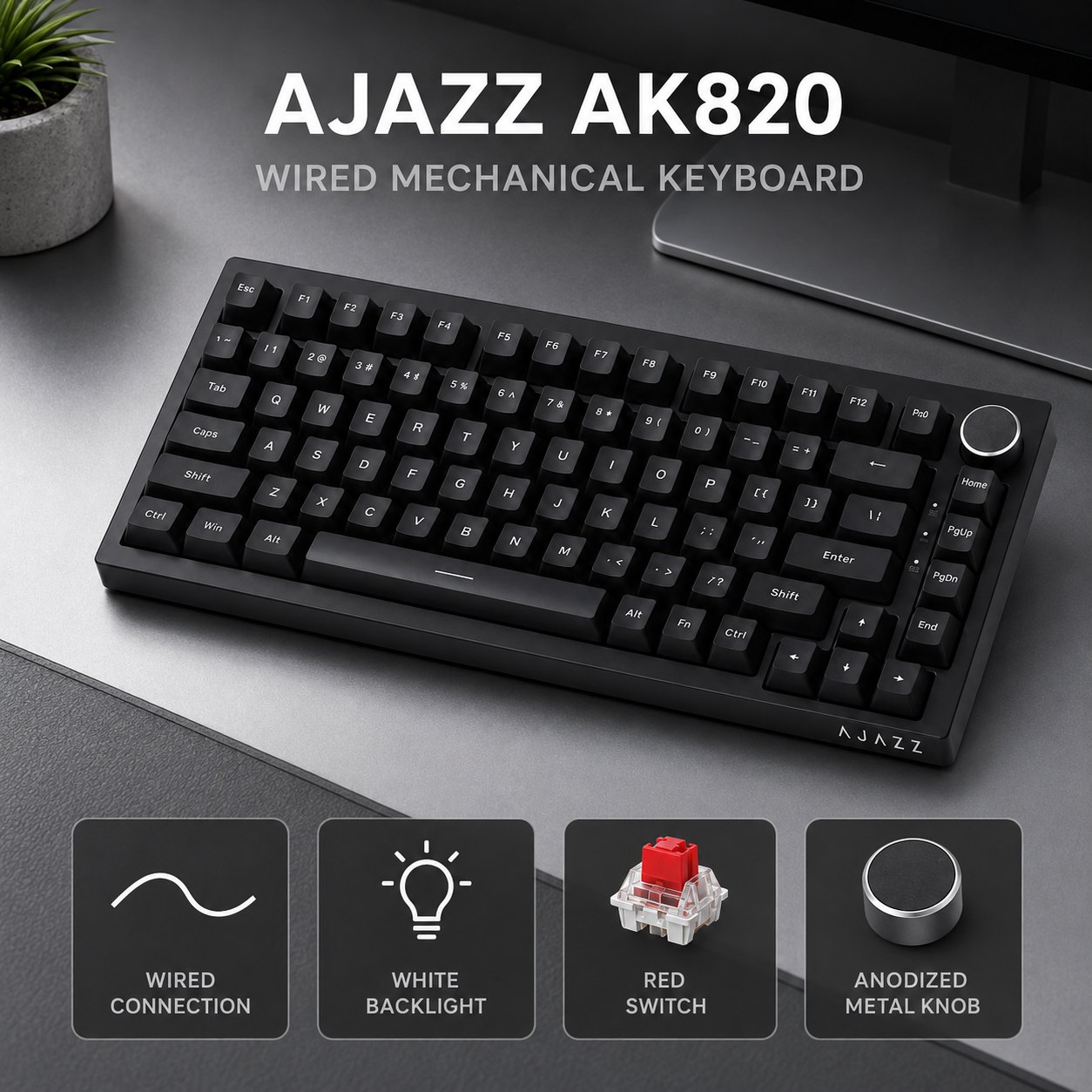 Gaming Keyboard Budget - AJAZZ AK820 Kablosuz Mekanik Klavye Bluetooth
