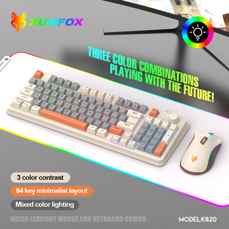 Gaming Keyboard Mouse And Headset Combo - K820 USB Kablolu Oyun Klavye Fare