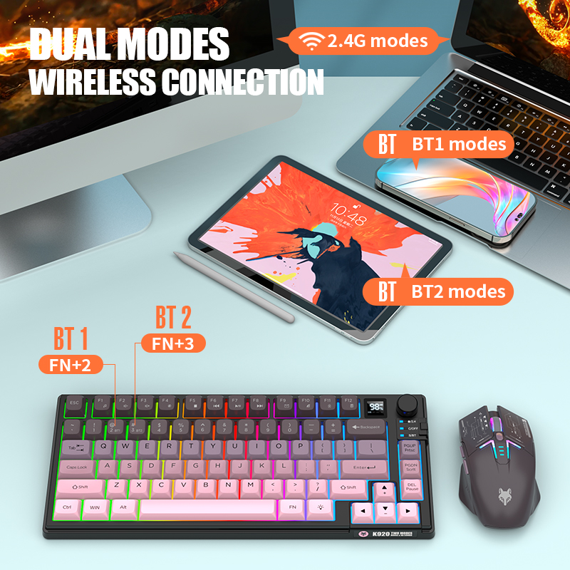 Çift Modlu 2.4G Bluetooth Kabl - Gaming Keyboard Mouse And Headset Combo incelemesi ve fiyatı