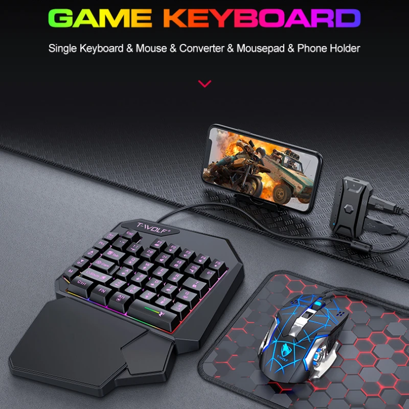 T-WOLF TF900 tek elle klavye t - Gaming Keyboard Mouse And Headset Combo incelemesi ve fiyatı