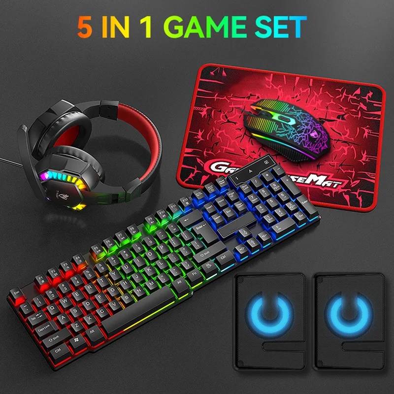 5'i 1 Arada Oyun Seti: 4 Renkl - Gaming Keyboard Mouse And Headset Combo incelemesi ve fiyatı