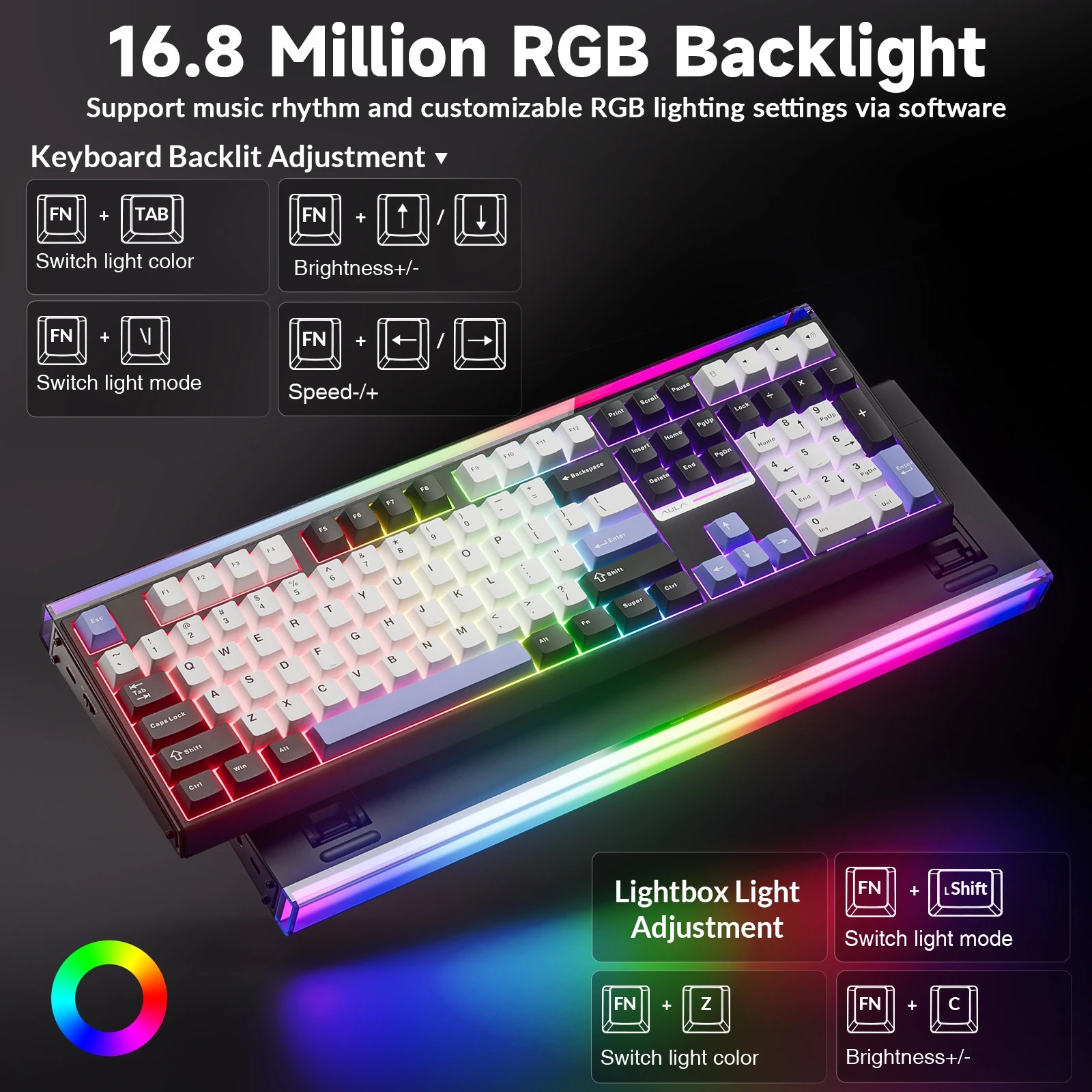 AULA H108 Üç Modlu Mekanik Kla - Gaming Keyboard Hot Swappable incelemesi ve fiyatı