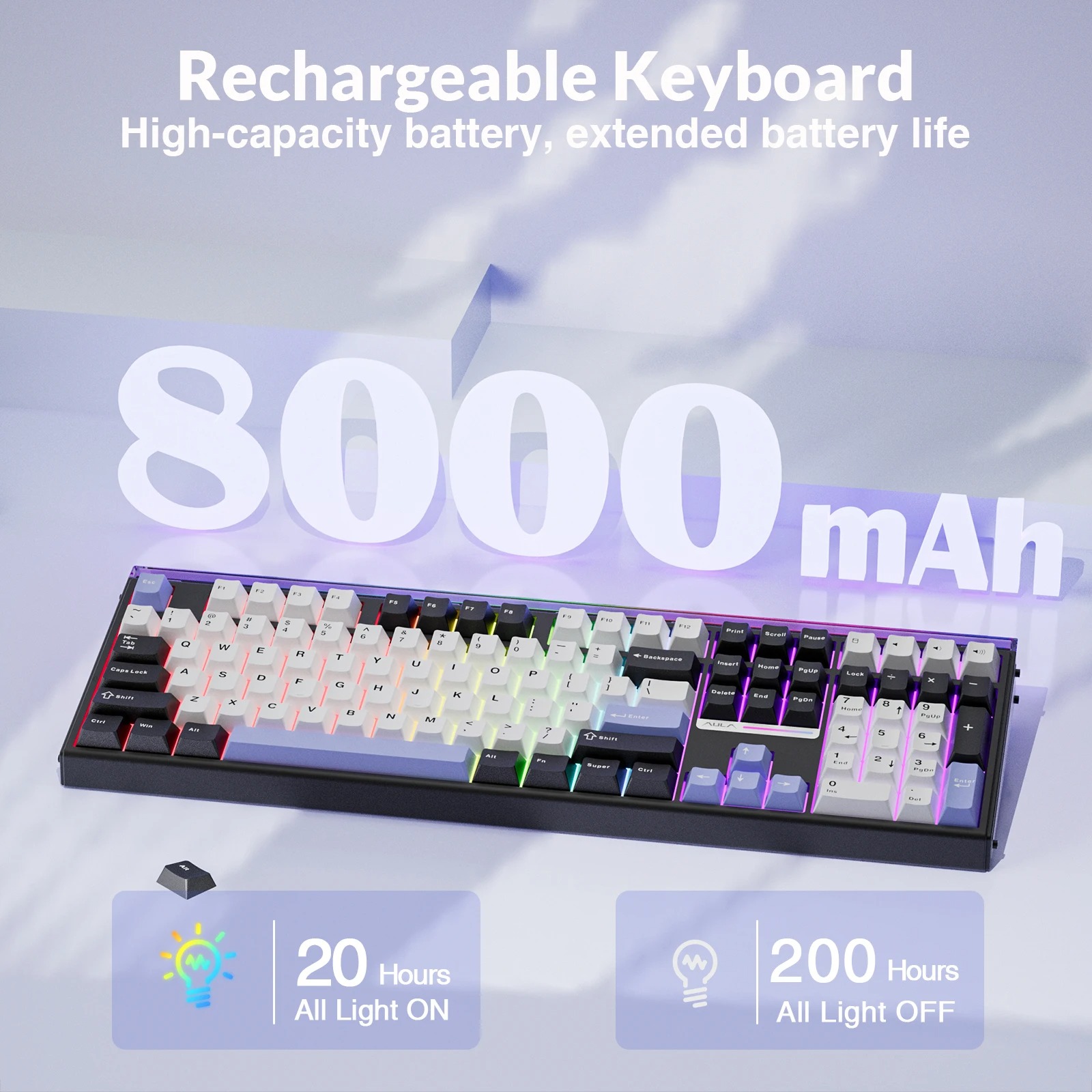 AULA H108 Üç Modlu Mekanik Kla - Gaming Keyboard Hot Swappable incelemesi ve fiyatı