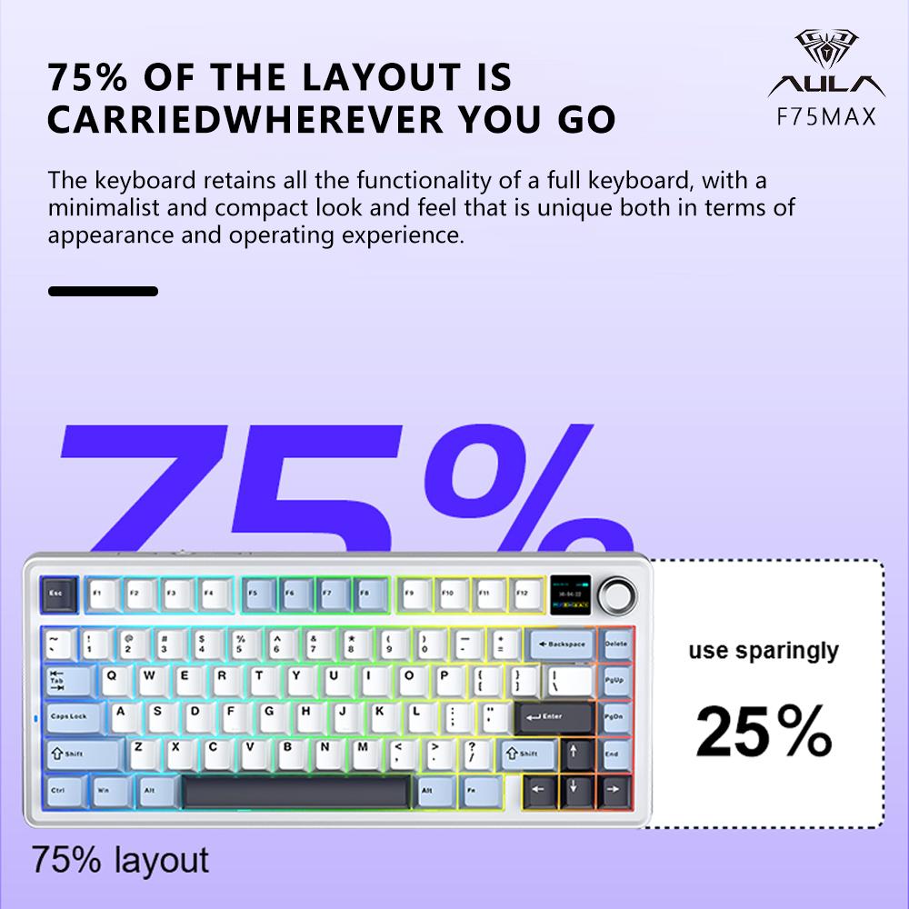 AULA F75MAX Mekanik Oyun Klavy - Gaming Keyboard Hot Swappable incelemesi ve fiyatı