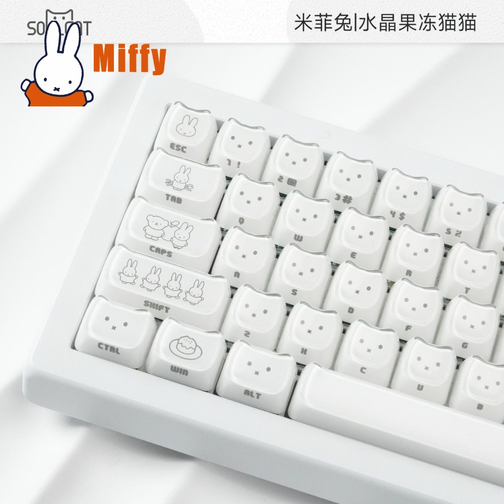 Kawaii Miffy Keycaps Sevimli T - Gaming Keyboard Typewriter incelemesi ve fiyatı