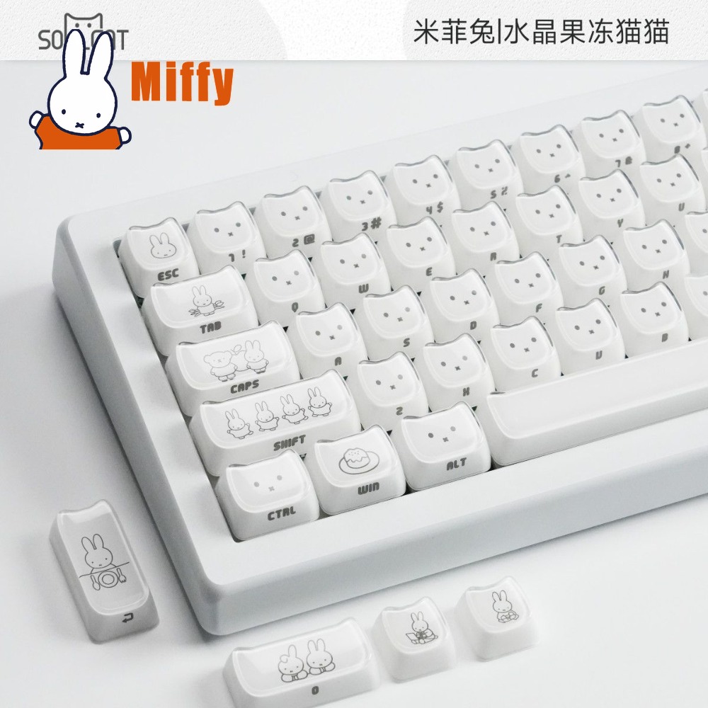 Kawaii Miffy Keycaps Sevimli T - Gaming Keyboard Typewriter incelemesi ve fiyatı