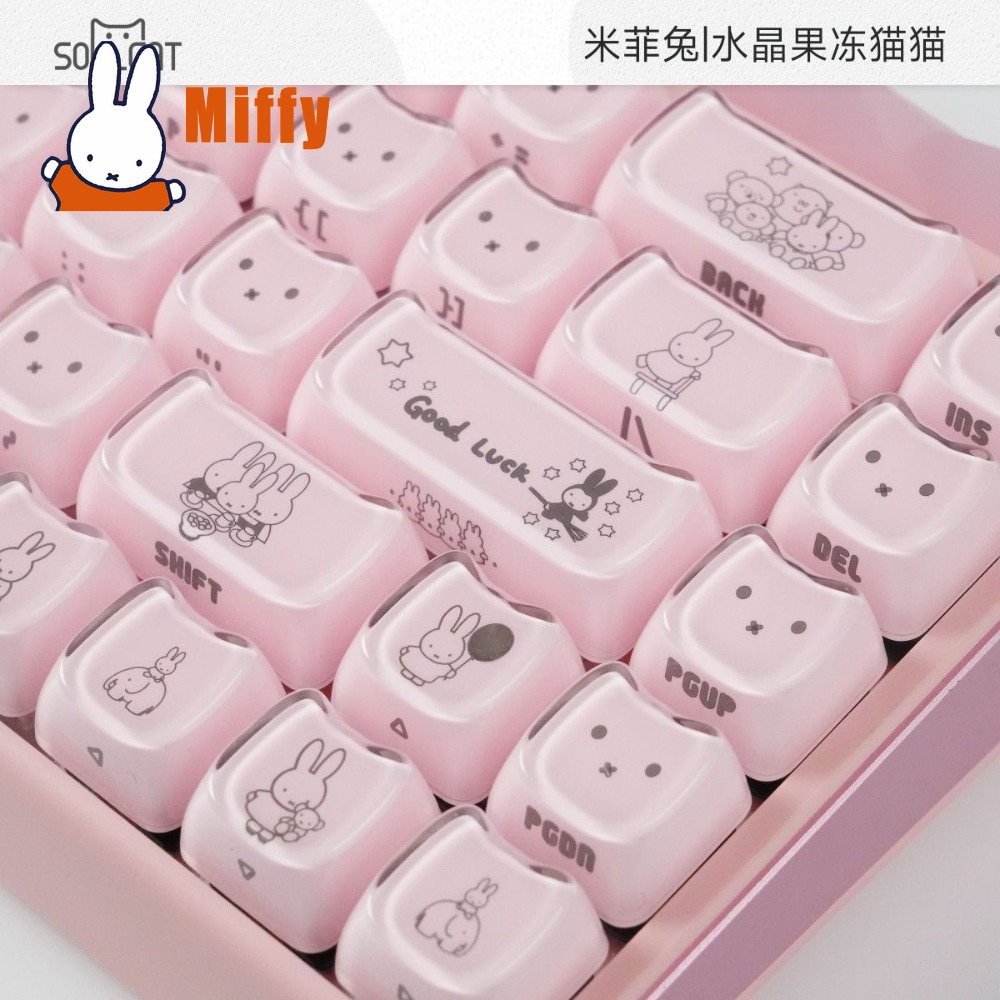 Kawaii Miffy Keycaps Sevimli T - Gaming Keyboard Typewriter incelemesi ve fiyatı