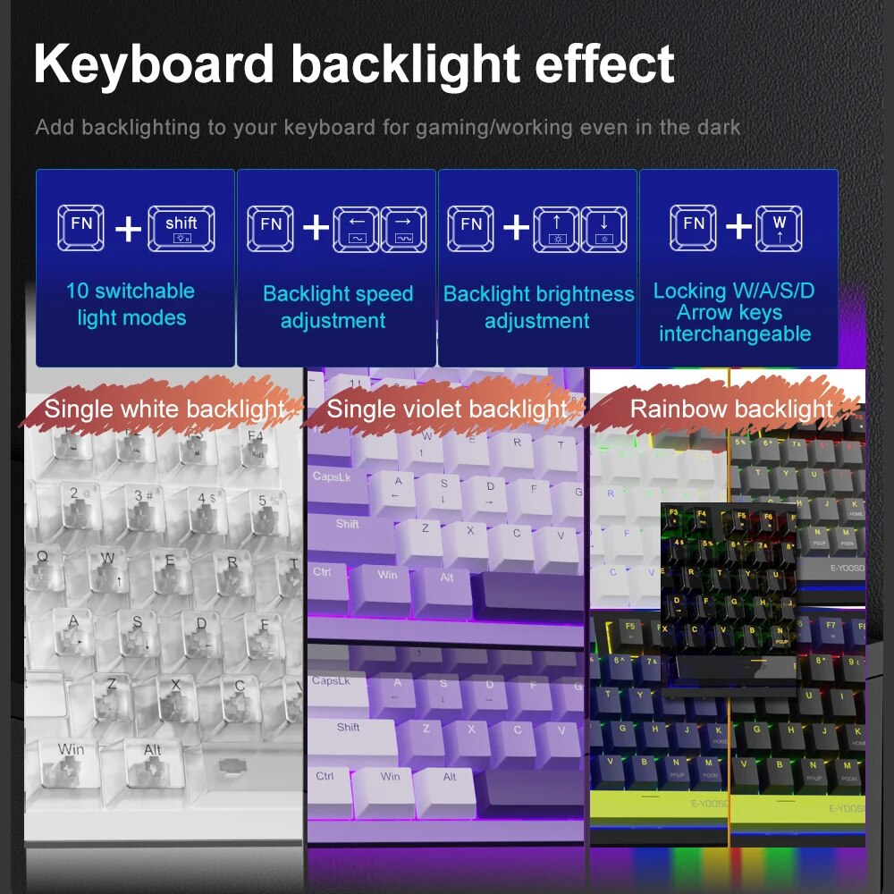 E-YOOSO Z94 USB mekanik oyun k - Gaming Keyboard Budget incelemesi ve fiyatı